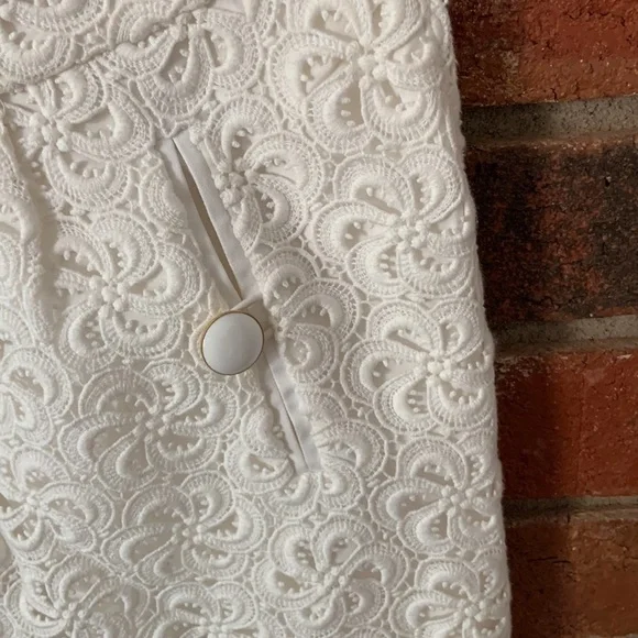 Leifsdottir Anthropologie Cream Lace Brocade Pencil Skirt - Picture 3 of 7